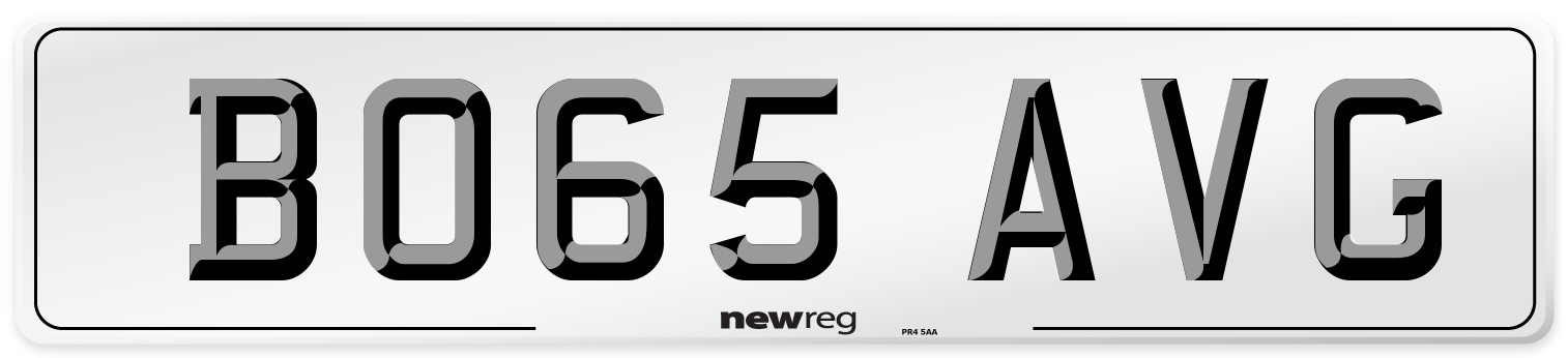 BO65 AVG Number Plate from New Reg